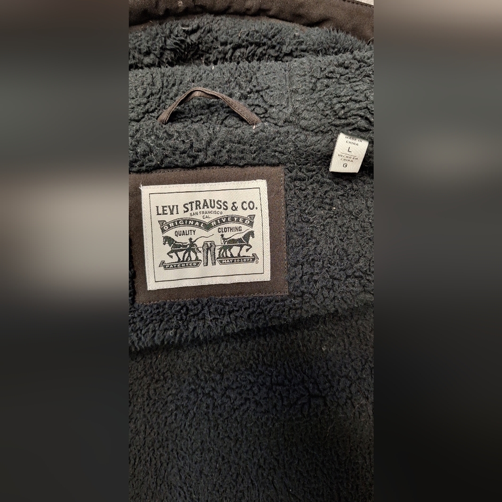 Men's Levi's Sherpa Lined Coat Large - Picture 10 of 14